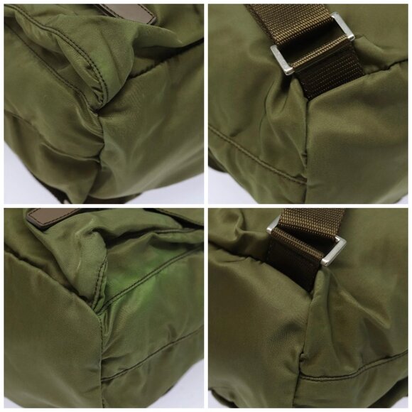 PRADA Shoulder Bag Nylon Khaki Auth 78808 main image 4